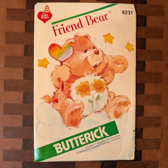 Butterick Other - VINTAGE Butterick 6231 Friend Bear - Uncut - Care Bears - circa 1983